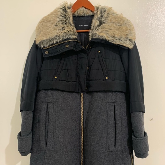 Zara coat with faux fur - Picture 2 of 3